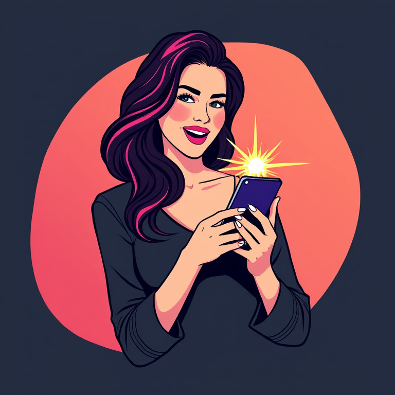 Die Schlaue Lady, Illustration mit Einkaufstasche